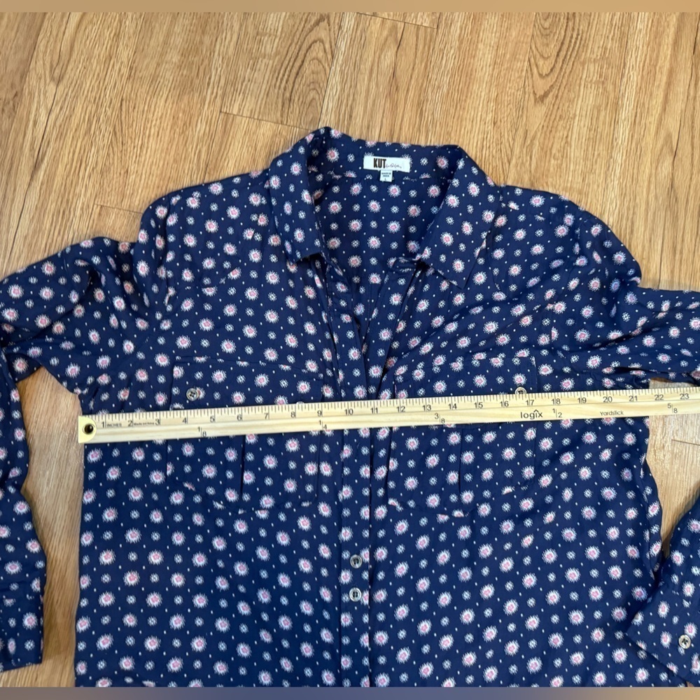 Kut from the Kloth button up floral shirt Size L - Picture 7 of 9